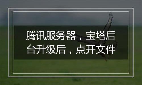 腾讯服务器,宝塔后台升级后,点开文件