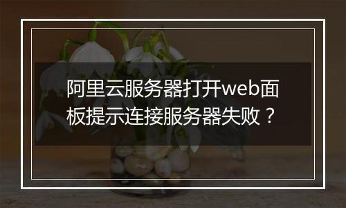 阿里云服务器打开web面板提示连接服务器失败?