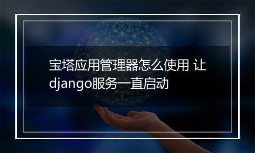 宝塔应用管理器怎么使用 让django服务一直启动