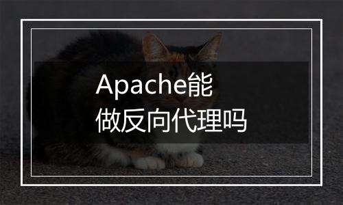 Apache能做反向代理吗
