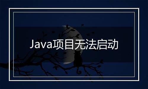 Java项目无法启动
