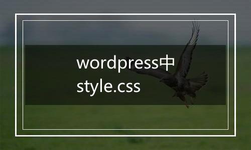 wordpress中style.css