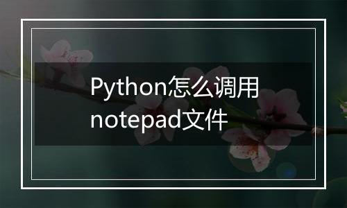 Python怎么调用notepad文件