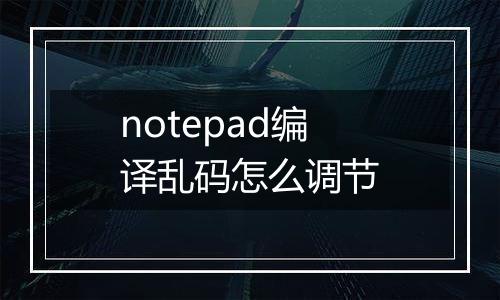 notepad编译乱码怎么调节
