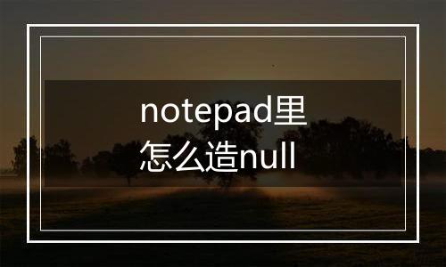 notepad里怎么造null
