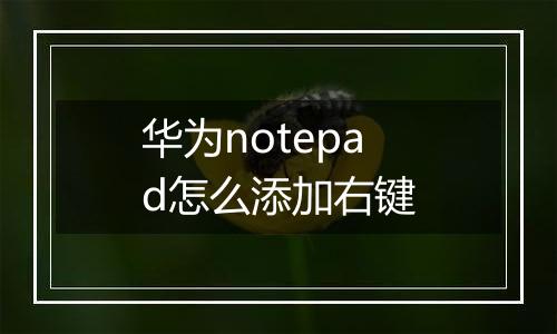 华为notepad怎么添加右键