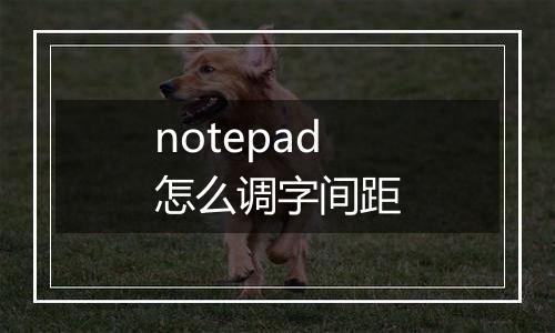 notepad怎么调字间距