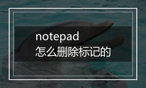 notepad怎么删除标记的