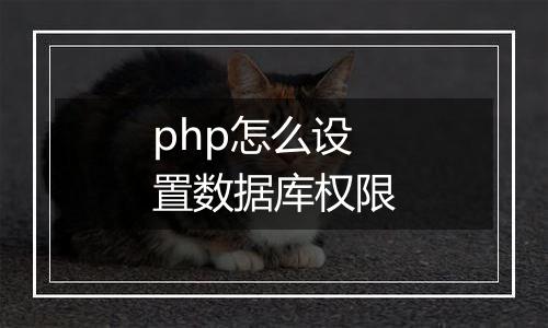 php怎么设置数据库权限
