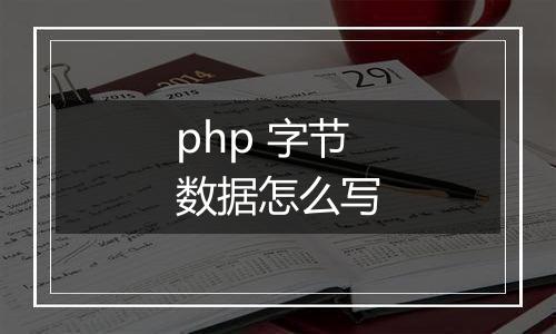 php 字节数据怎么写
