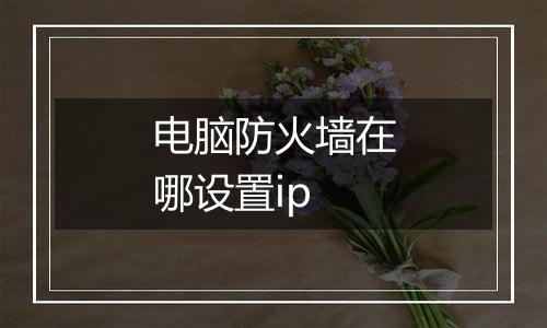 电脑防火墙在哪设置ip