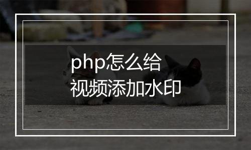 php怎么给视频添加水印