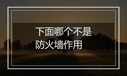 下面哪个不是防火墙作用