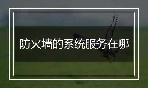 防火墙的系统服务在哪