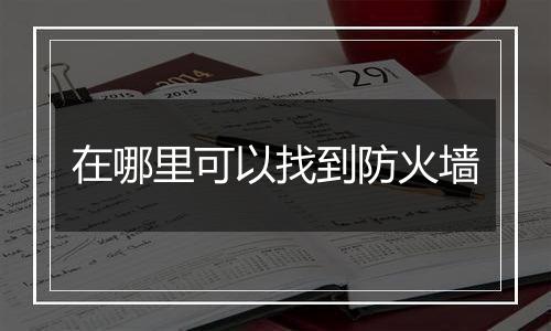 在哪里可以找到防火墙
