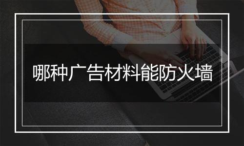 哪种广告材料能防火墙