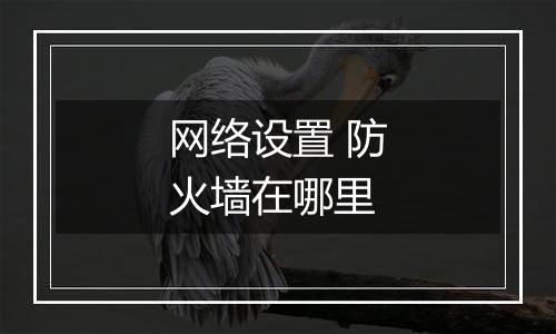 网络设置 防火墙在哪里