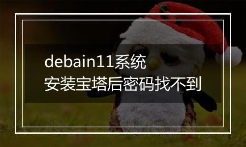 debain11系统安装宝塔后密码找不到