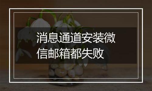 消息通道安装微信邮箱都失败
