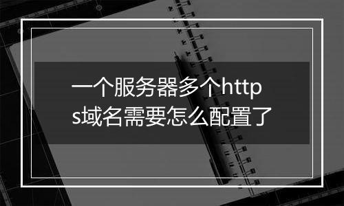 一个服务器多个https域名需要怎么配置了