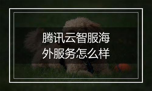 腾讯云智服海外服务怎么样