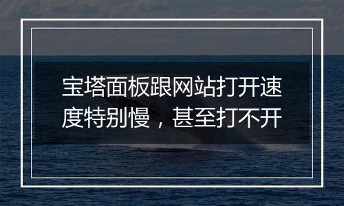 宝塔面板跟网站打开速度特别慢，甚至打不开