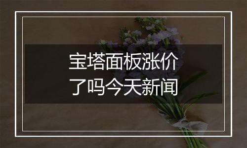 宝塔面板涨价了吗今天新闻
