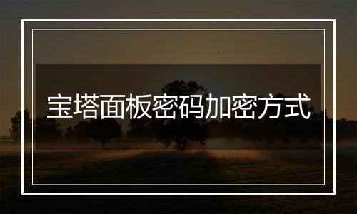 宝塔面板密码加密方式