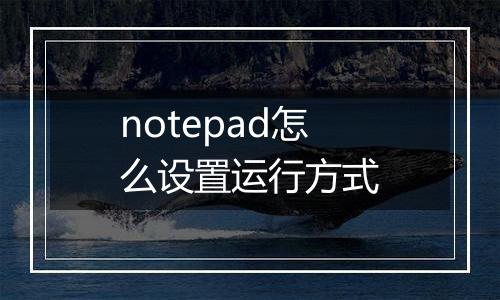 notepad怎么设置运行方式