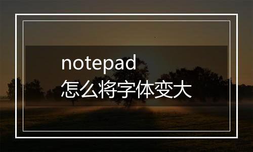 notepad怎么将字体变大