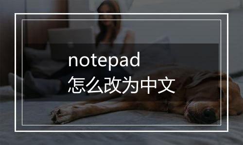 notepad怎么改为中文