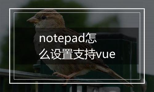notepad怎么设置支持vue