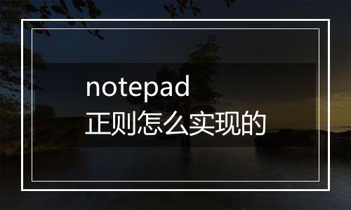 notepad正则怎么实现的