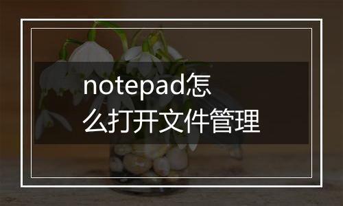 notepad怎么打开文件管理