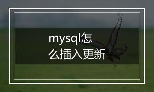 mysql怎么插入更新