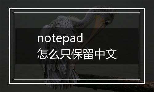 notepad怎么只保留中文