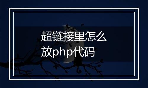 超链接里怎么放php代码