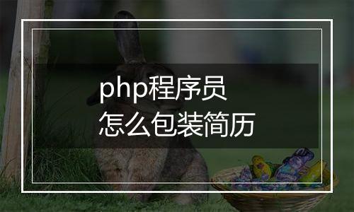 php程序员怎么包装简历