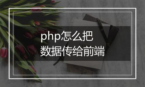 php怎么把数据传给前端