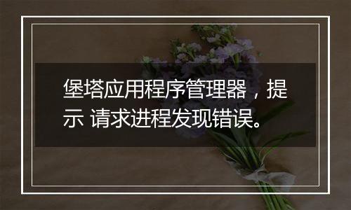 堡塔应用程序管理器，提示 请求进程发现错误。