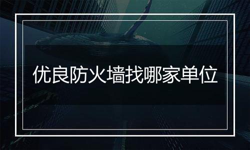优良防火墙找哪家单位