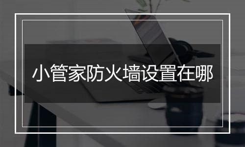 小管家防火墙设置在哪