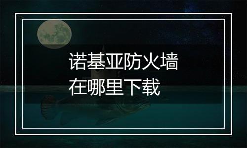 诺基亚防火墙在哪里下载