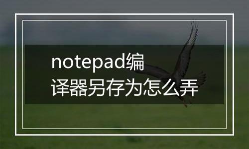 notepad编译器另存为怎么弄