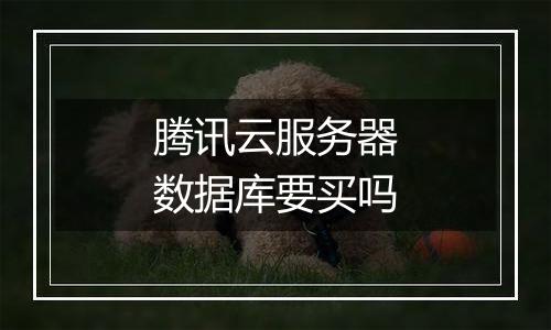 腾讯云服务器数据库要买吗