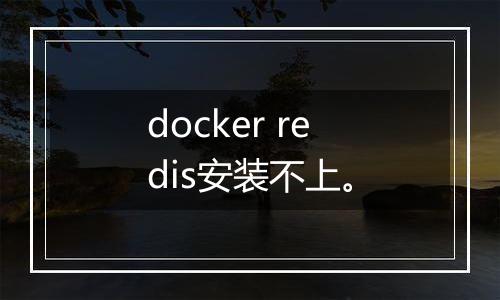 docker redis安装不上。