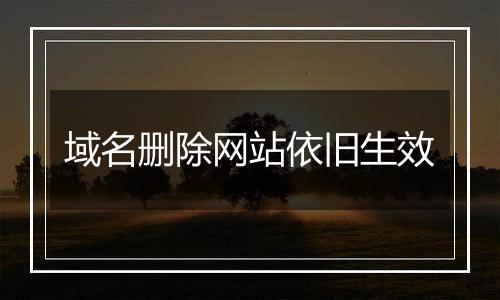 域名删除网站依旧生效