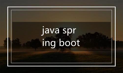 java spring boot