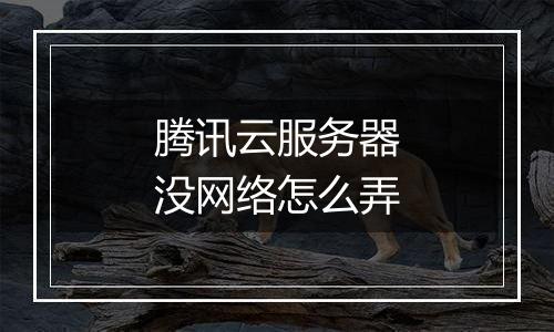 腾讯云服务器没网络怎么弄