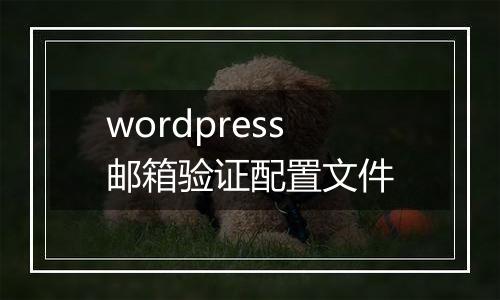 wordpress邮箱验证配置文件